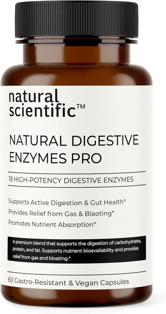 Digitale enzymer Pro - 18 naturlige enzymer til fordampning fra Papaya, Ananas & Mere - med Probiotika og Prebiotika - Plantbaserede - 60 kapsler - Premium Kosttilskud
