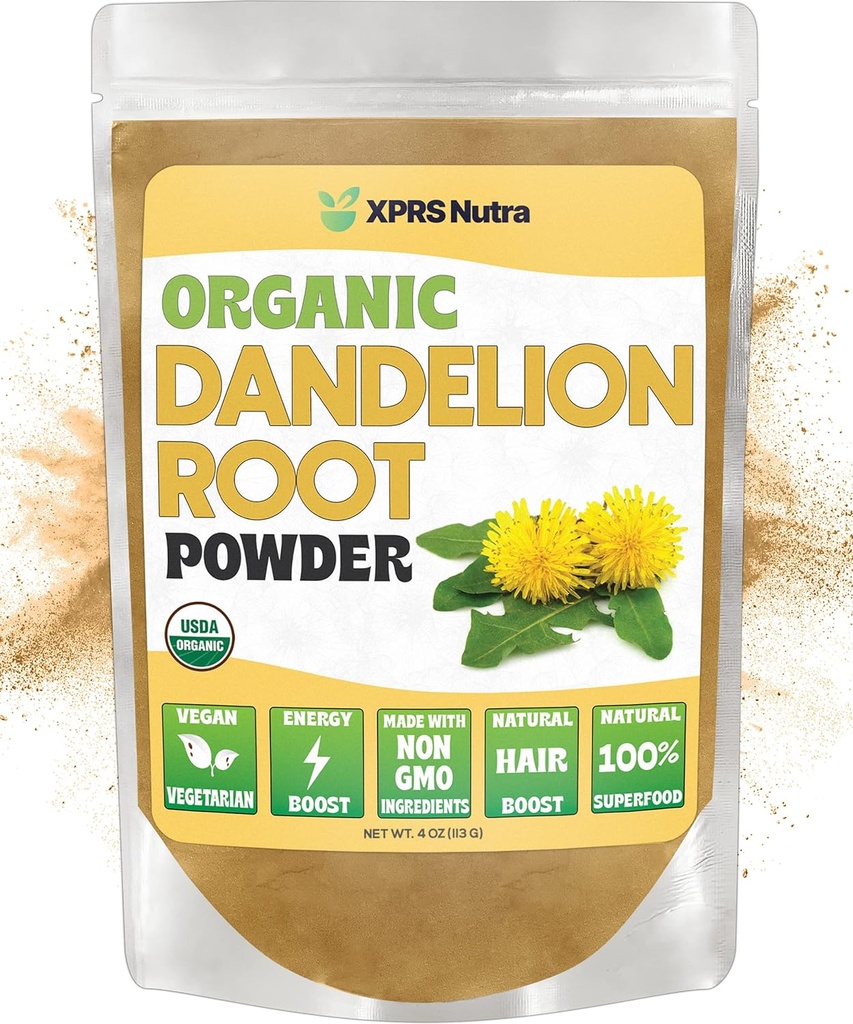 XPRS Nutra Organic Mælkebøtte Root Powder - Vegansk venligt antioxidant Power for lever Support - Mælkebøtte Root for te og drikke - Immun Boosting Mælkebøtte pulver (4 Ounce)