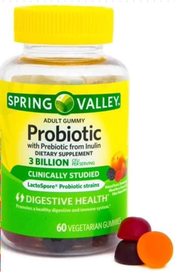 VSL Sticker + Spriing Valeey Adult Probiotic + Prebiotic Gummies, 60 Count +