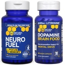 NATURLIGE STAKKER NeuroFuel Nootrop + Dopamin Brain Food Bundle - understøtter hukommelse, motivation og fokus * - 135 Total kapsler