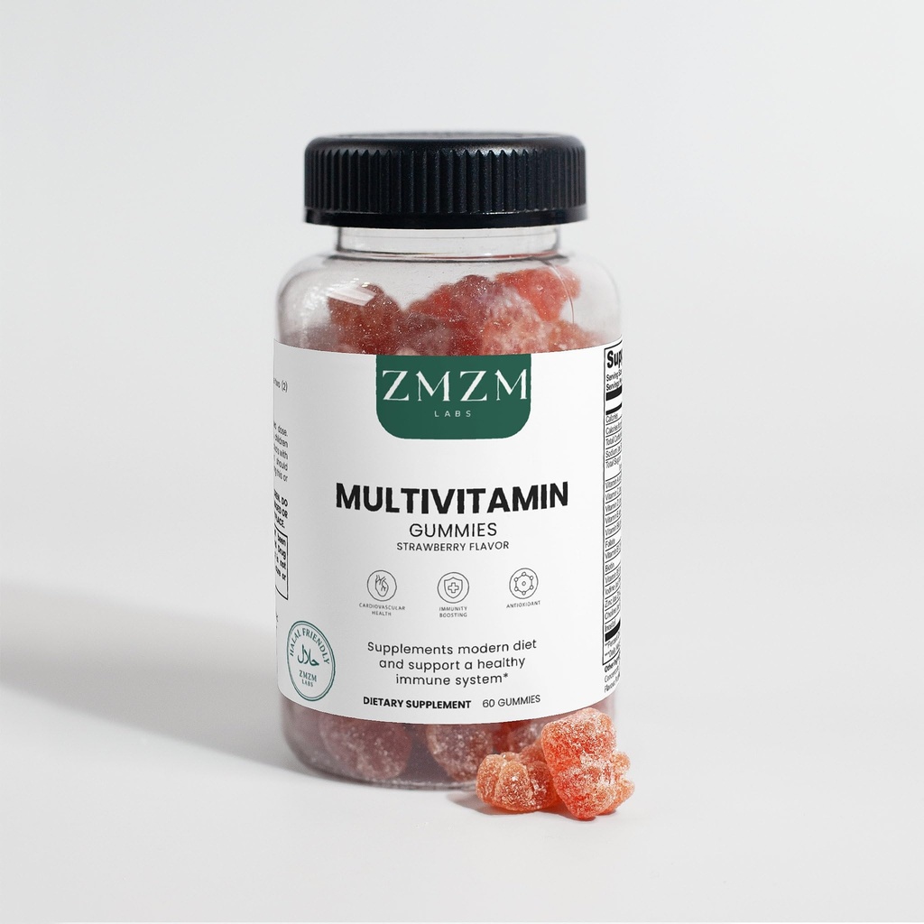 Multivitamin Gummies – Strawberry Flavor, 60 Gummies, Vegan, Gelatin-Free, Halal-Friendly Daily Vitamin Supplement