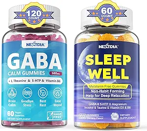 GABA Gummies, Melatonin Free Natural Sleep Gummies