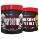 Insane Labz Psychotic and Insane Veinz Pre Workout Nitric Oxide Booster Stack, Increase Vascularity, Strength, Energy, Focus, Fruit Punch