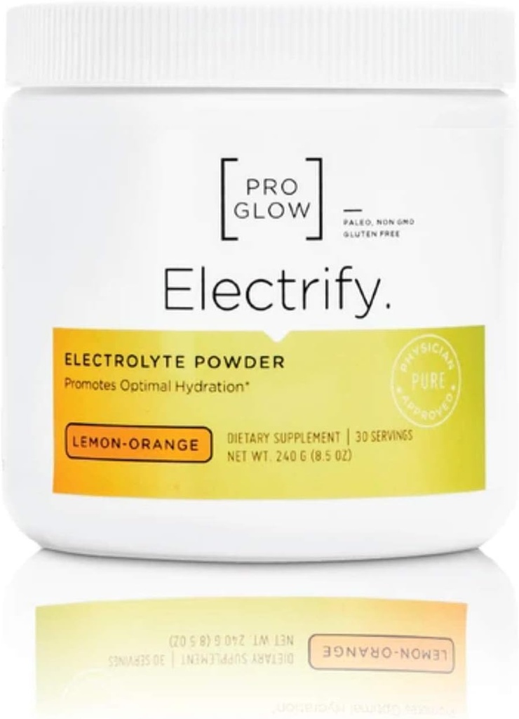 Lemon- Orange Electrolyte udskiftning supplement pulver med Stevia til hydrering - ProGlow elektrificér (30 Servere)