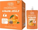 Konjac Jelly Pouch Drinkable Orange Flavor, Low Calories (7 Kcal), 10 pakker, Gluten Free, Keto, Sugar Free, Low Carb, C-vitamin Sund Frugtsnacks, Feriegave