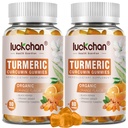 Turmeric Curcumin Gummies (2 Pack) - Turmeric and Ginger Gummies Supplement with Black Pepper & Ginger for Immune Support Healthy Skin - Vegan Turmeric Gummies for Adults - Gluten Free, Low Sugar