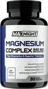 Magnesiumkompleks, 210 mg Elemental Magnesium, Glycinat, Citrate & Malate, Non- GMO, Max Absorption, Muscle, Mood, Energy, 90 Vegankapsler
