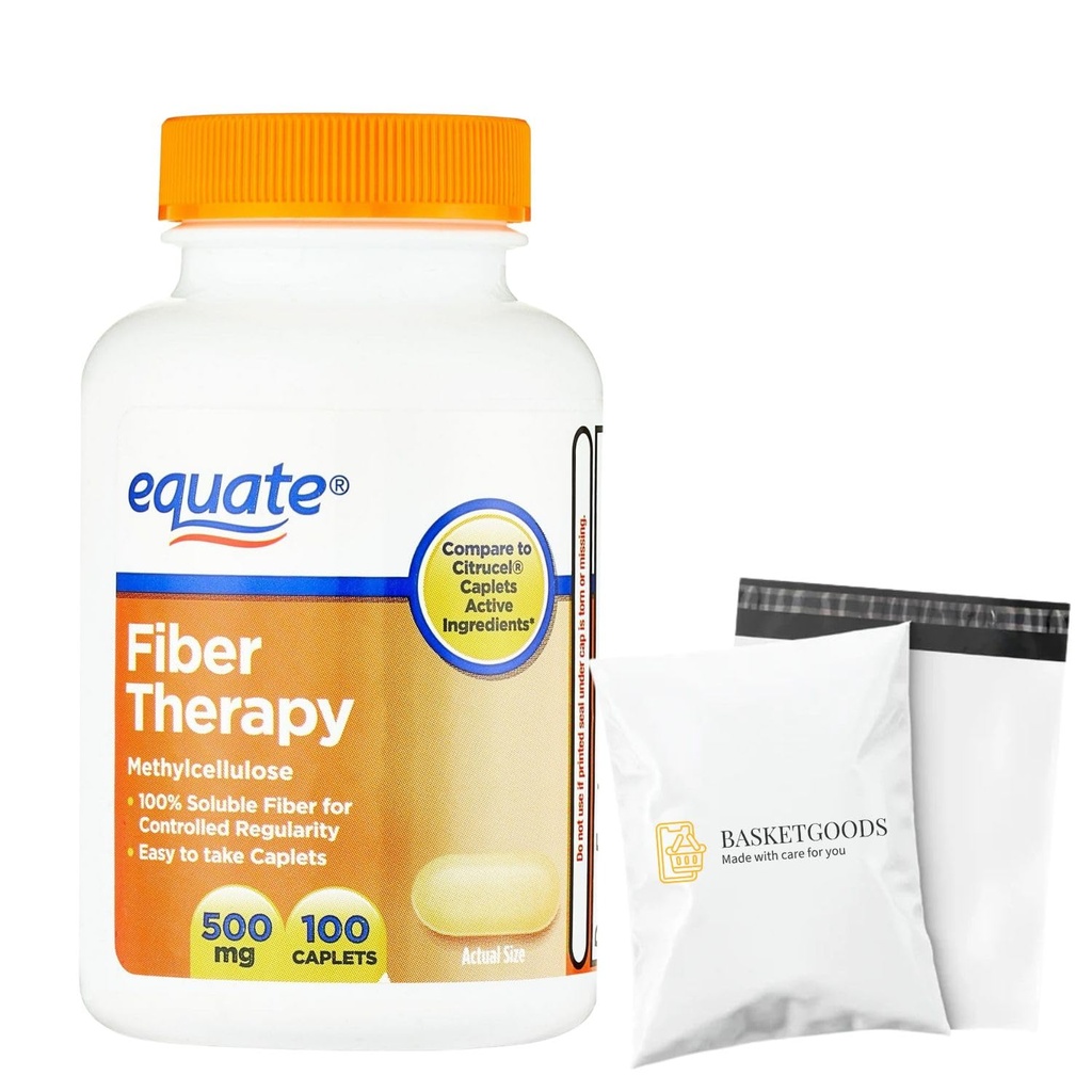 Fiber Therapy Methylcellulose 500mg,100ct (Pack of 1), Set by Basket Goods