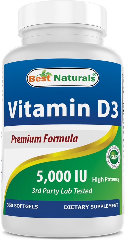 Bedste Naturals Vitamin D3 5000 IE 360 Softgels