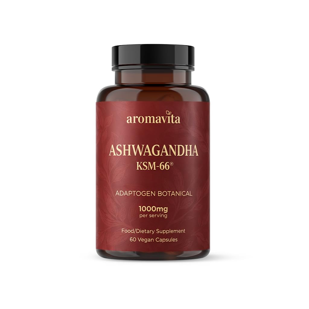 Ashwagandha Capsules – KSM-66® 1000mg Daily Dose – Pure Organic Root Powder Extract Ayurvedic Supplement - Stress Relief & Sleep Support Supplement - Supports Balanced Energy Levels.