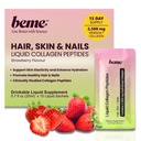 BeMe Glow | Bovine Liquid Collagen for Women | 2,500mg VERISOL Clinical Dose | Biotin, CoQ10 & Vitamin C | Clinically Shown to Reduce Wrinkles 32% | 15 Strawberry Sachets