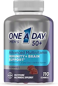 One A Day Mænds 50 + Gummies, Advanced Multivitamin til mænd med hjerne og immunitet, Vitaminer til mænd med Super 8 B Vitamin Complex, 110 Greve