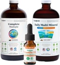 LIQUIDSUNDHED Ultra Immunitet flydende vitamin Bundle for voksne med komplet multivitamin, Daily Multi Minerals og Vegansk vitamin D3 Drops - immunstøtte Vitaminer, hele fødevarer, Vegan, Ikke GMO