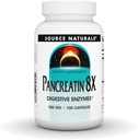 Source Naturals Pancreatin 8X, 500 mg fordøjelsesenzymer - 100 kapsler