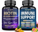 StrongVit Biotin Supplements & Immune Support Complex Bundle (120 Capsules)