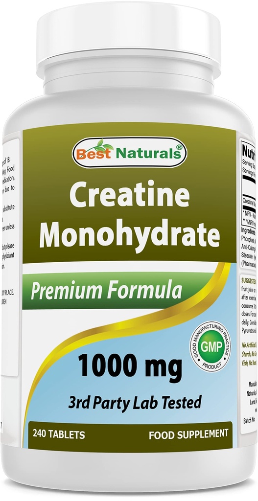 Bedste Naturals Creatinine Monohydrat 1000 mg 240 tabletter