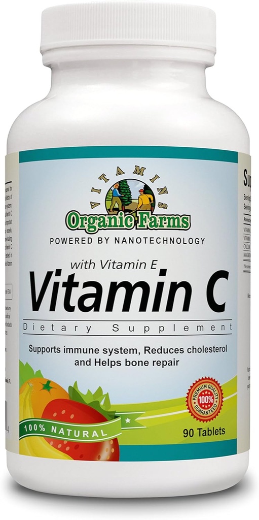 OFV 100% Natural Vitamin C med E-vitamin, Essential Dietary Supplement 90 Tablets