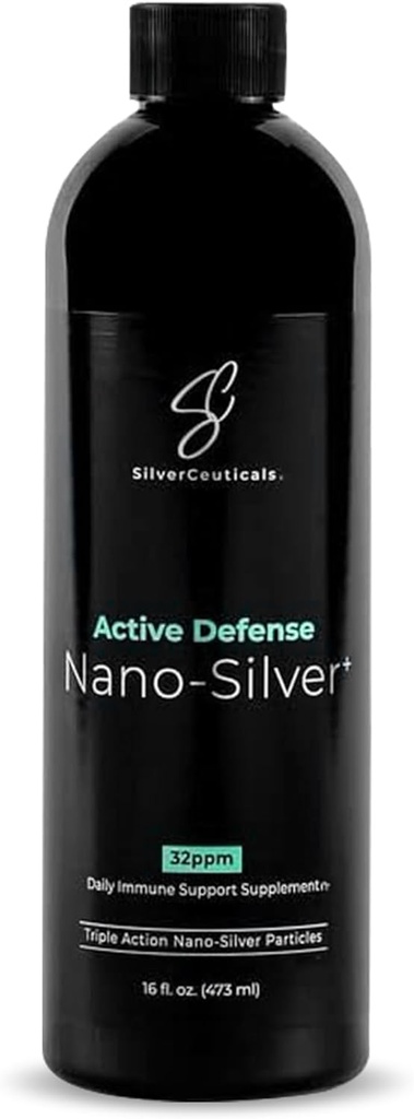 Kolloid sølv w / Nano teknologi - 32ppm 16oz - 8X mere effektiv - Naturlig immunforsvar - Save The Sick Days - Age 5 & Up - Udfører højere PM Silvers - Ingen smag & lugt - 3. part testet