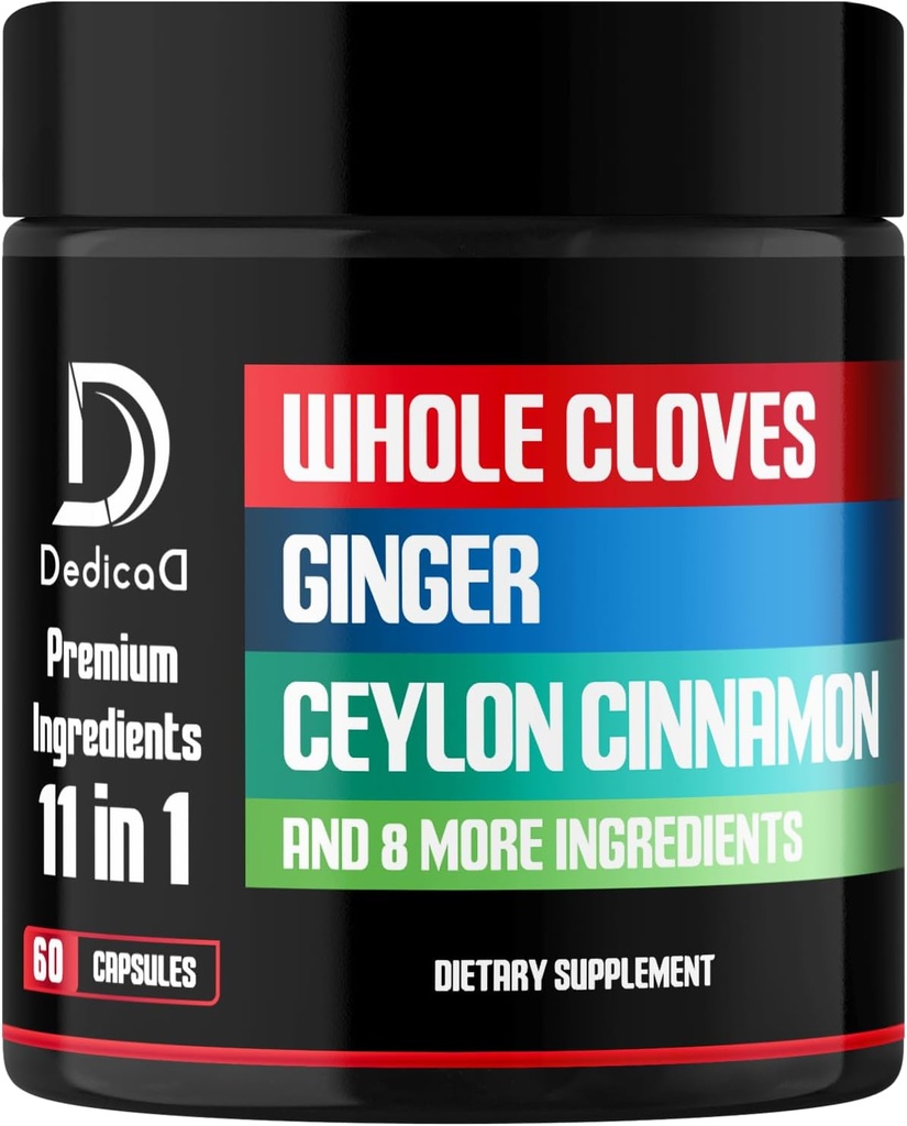11in1 Cloves Supplement med ingefær, Ceylon kanel og 8 andre mere - fordøjelsessystem, immunsystem, mood support - 60 kapsler - 30 dages forsyning