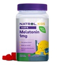 Natrol Kids Melatonin 1 mg, Kosttilskud til afslappende søvn, Melatonin Gummies for Kids, 180 Raspberry- aromatiserede Gumies, Op til en 180 dages forsyning