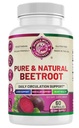 Organic Beetroot Plus | Supports Healthy Circulation, Heart & Energy | Organic Beetroot Powder 1300 mg | Gluten Free, Soy Free, Vegetarian | 60 Capsules | Made in The USA.