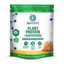 BioTrust Low Carb Plant, Delicious, Creamy, 20 Grams of Clean, Complete, Plant-Based Protein, 5 Grams Fiber, 15 Superfoods, Vegan, Dairy-Free -14 Servings (Vanilla Caramel)