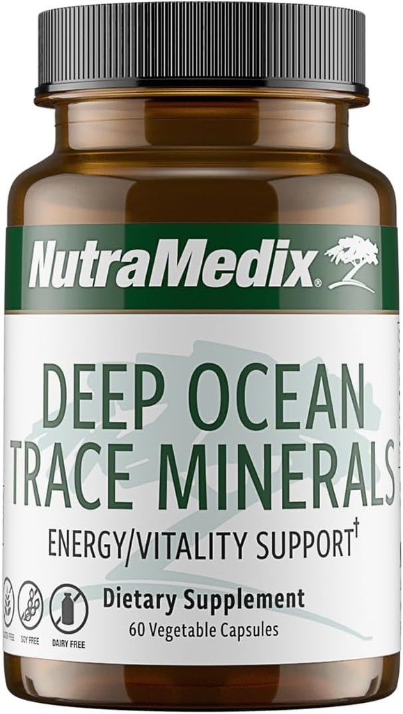 NutraMedix Deep Ocean Trace Minerals 1,000mg - Mineral & Energy Supplements - Magnesium, Zinc, Potassium, Boron, Phosphorus & Manganese - Electrolyte Support (60 Capsules)