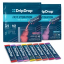 DripDrop Hydration - Electrolyte Powder Packets - Watermelon, Berry, Lemon, Orange, Frugtpunch, Grape, Jordbær Lemonade, Cherry - 64 Greve