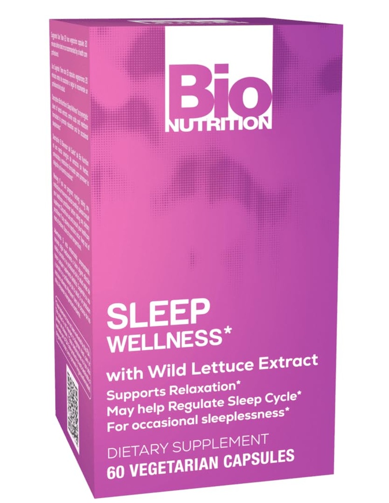 Bio Nutrition Sleep Wellness with Wild Lettuce Extract, 60 Vegetarian Capsules