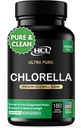 Chlorella Capsules 3000 mg - Cracked Cell Wall Blue Green Algae Supplement - Bedste Natural Detox Cleanse - Plant Vitamin Minerals Chlorophyll Vegan Protein Powder Pills - Made in USA