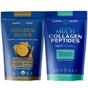 Earth Echo Revitalizing & Nightcap Bundle - Hydrolyzed Collagen with Vitamin C & Hyaluronic Acid for Radiant Skin - Organic Golden Milk Powder with Ginger for Restful Sleep - 1 Pack Each
