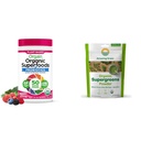 Orgain Organic Greens Powder with 50 Superfoods + Amazing Grass Super Greens Booster with Wheat Grass, Kale & Spirulina