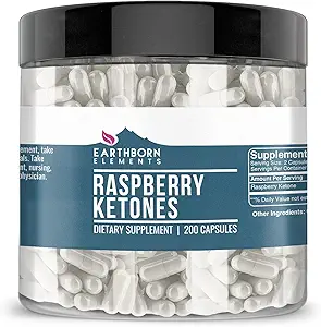 Earthborn Elements Raspberry Ketoner 200 Kapsler, Pure & Ufortyndet, Ingen tilsætningsstoffer