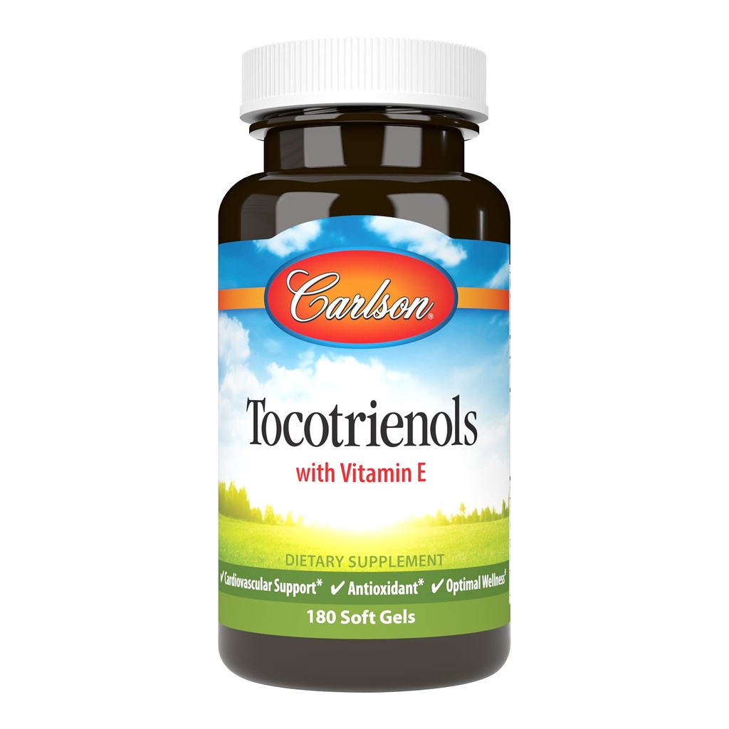 Carlson - Tocotrienoler, 40 mg, med Natural- Source Vitamin E, Gamma, Alpha, Delta, Beta, Sustainable Sourced, 180 Softgels