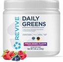 REVIVE MD Daily Green Powder Superfood (Fresh Berry) - Supergreens Powder til at støtte energi niveauer - Grøn Juice, der forbedrer fibre indtag - Vegetabilske støtter fordøjelse og Gut sundhed