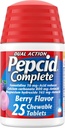 Pepcid Complete Acid Reducer + Antacida for Acid Reflux, 10mg Famotidin, 800mg Calciumcarbonat & 165mg Magnesiumhydroxid per Heartburn Medicine Tablet, Antacida Chews, Berry, 25 ng