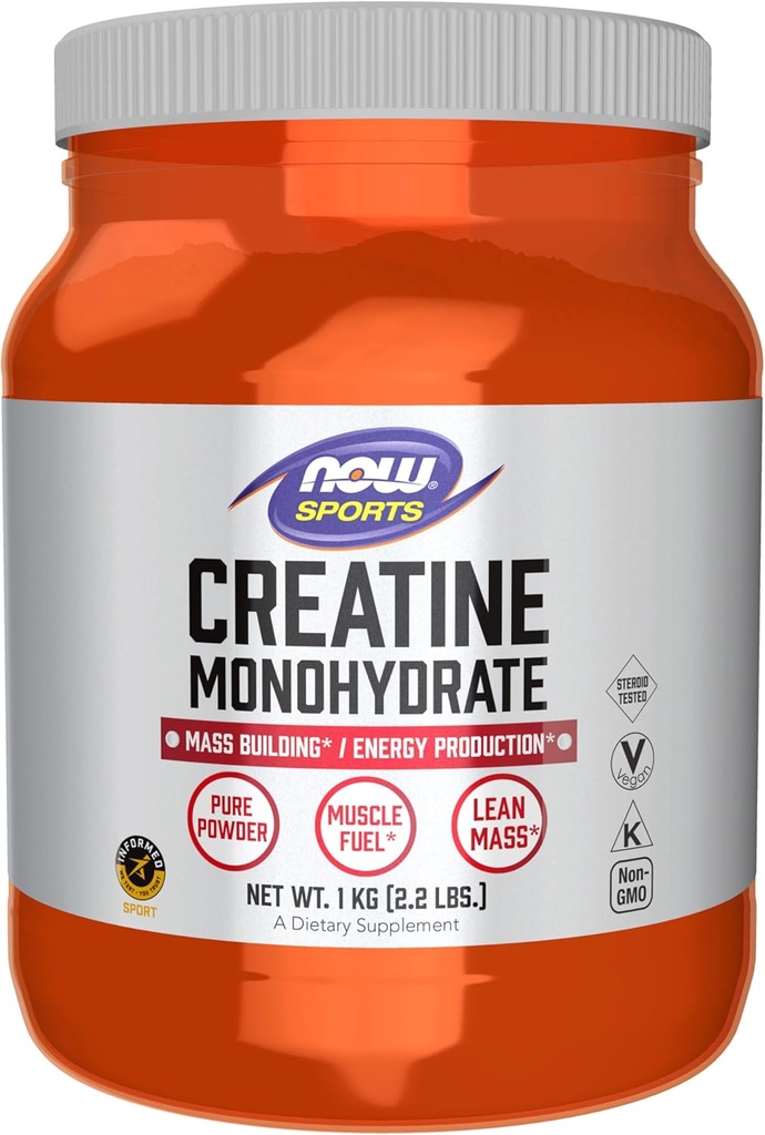 Now Foods Sports Nutrition, Creatine Monohydrat Powder, Mass Building * / Energiproduktion *, 2.2-Pund