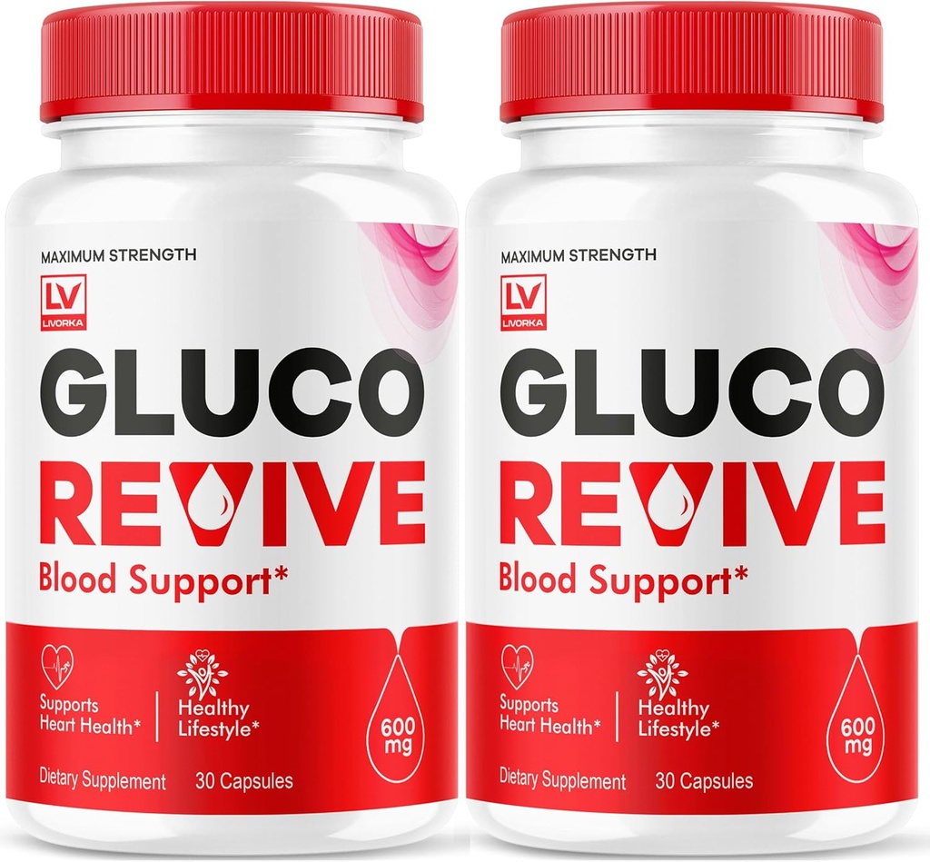 (2 Pack) Gluco Revive - Gluco Revive, Gluco Revive Pills, GlucoRevive Support, GlucoRevive Capsules, Gluco Revived All Natural Premium Formel, Gluco Revive Pills Anmeldelser, 60 Kapsler til 2 Måneder