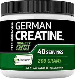 Fitness Labs German Creatinine Powder Б124; 7,05 oz Б124; 39 Servering Б124; Creapure Б124; Monohydrat Powder Б124; Non- GMO, Gluten Free Supplement