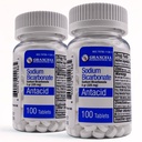 Sodium Bicarbonate 325 mg Tablets 100 Count 2bottles (Total 200 Tablets)– Natural Antacid for Heartburn Relief