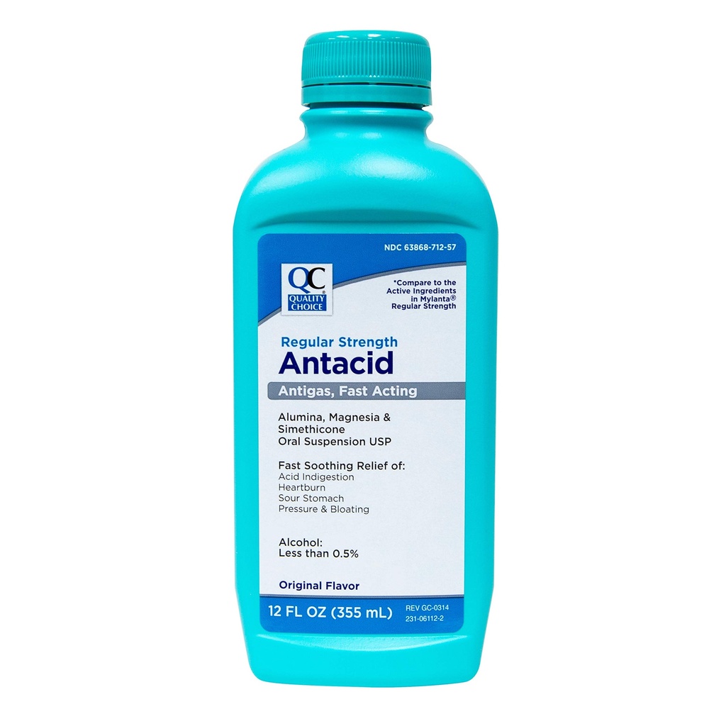 Quality Choice Special Pack of 5 x Antacid Liquid 12 Oz
