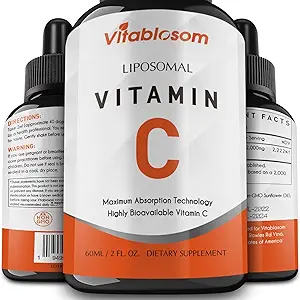 Liposomal C-vitamin 2000mg Væske til voksne, Høj Absorption VIT C, Maksimere C-vitamin, til immunsystem & antioxidant, 60ML (4 flasker)