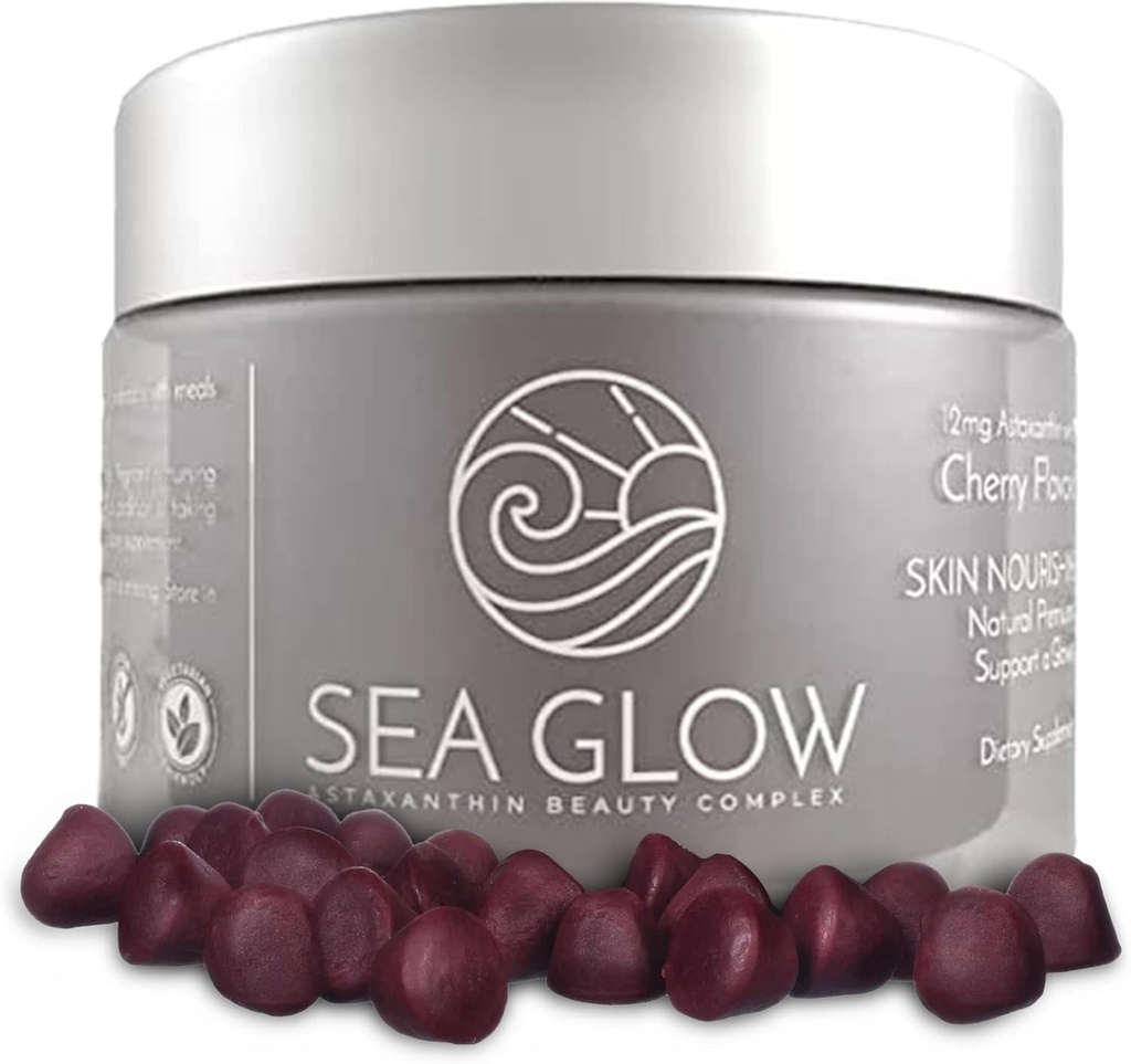 Astaxanthin Gummies med vitamin C, Antioxidant- Rich Gummy Vitamin, Skønhed og Skin Supplement, 12 mg Astaxanthin Vitamin Kosttilskud, Dairy og Gluten- Free, 28 Tællere
