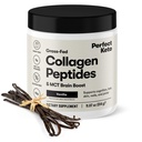 Perfect Keto Collagen Peptider Protein Powder med MCT Oil, Grass Fed, Hydrolyzed Collagen, Type I & III tillæg, Keto Coffee Creamer, Vanilla