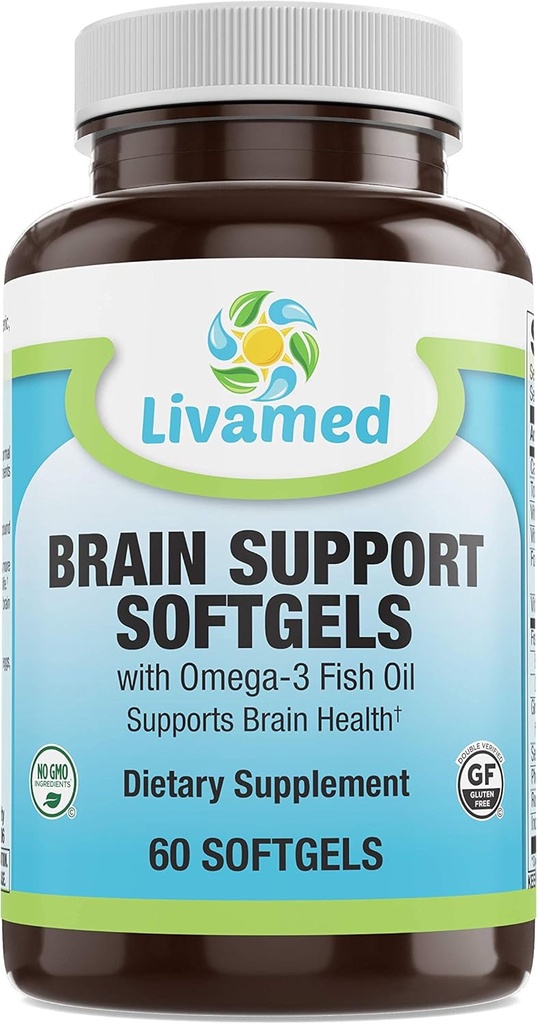 Nootrop Brain Support Focus Supplement - Natural Nootrop Brain Booster for Focus, Energy, Memory, Mood, Clarity, & Brain Support for Mænd & Kvinder - Memory Supplement & Focus Supplement - 60 Softgel