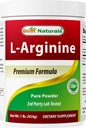 Bedste Naturals L- Arginin Powder 1 Pund - Pure Pharmaceutical Grade Free Form - Bedste Aminosyre Arginin Kosttilskud til kvinder & mennesker - fremmer cirkulation og støtter hjerte-kar-sundhed