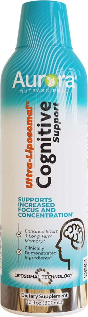 Aurora Nutrascience Ultra- Liposomal Magnesium L- Threonate for Kognitiv Support og øget fokus og koncentration, Grape, 30 Servering, 10 fl oz