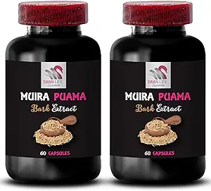 Energy Support Complex - Muira PUAMA BARK Extract - Natural Daily Lift, Active Lifestyle Support, Nature’s Momentum, Mindful Boost, Botanical Drive, Botanical Lifestyle Support 2 Bottles 120 Capsules