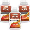 Bedste Naturals MSM 1000 mg 180 kapsler (180 greve (pakning med 3))