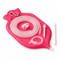 HealthAndYoga™ NaturoFloPlus Enema Bag Kit - 4 Quart for Deep Enemas - Open Fountain Top for Easy Cleaning and Hygiene - Fleet Enema, Coffee Enema and Anal Douche - Pink